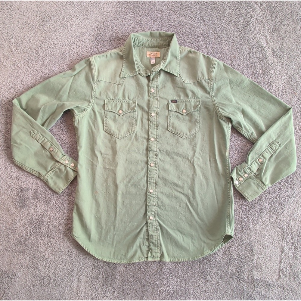Denim & Supply Ralph Lauren Garment-dyed Denim Western ShirtMen Sz Medium Green